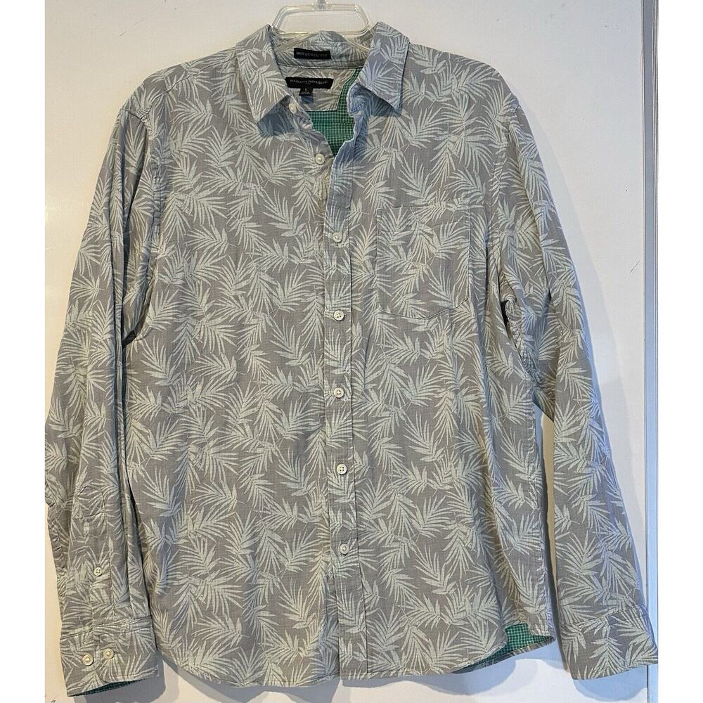 Banana Republic Untucked Fit Cotton Tropical Gauze Shirt Size Large Button Up